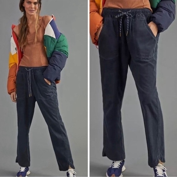 Anthropologie Pilcro The Cottage Corduroy Drawstring Pants in Navy - Picture 2 of 15